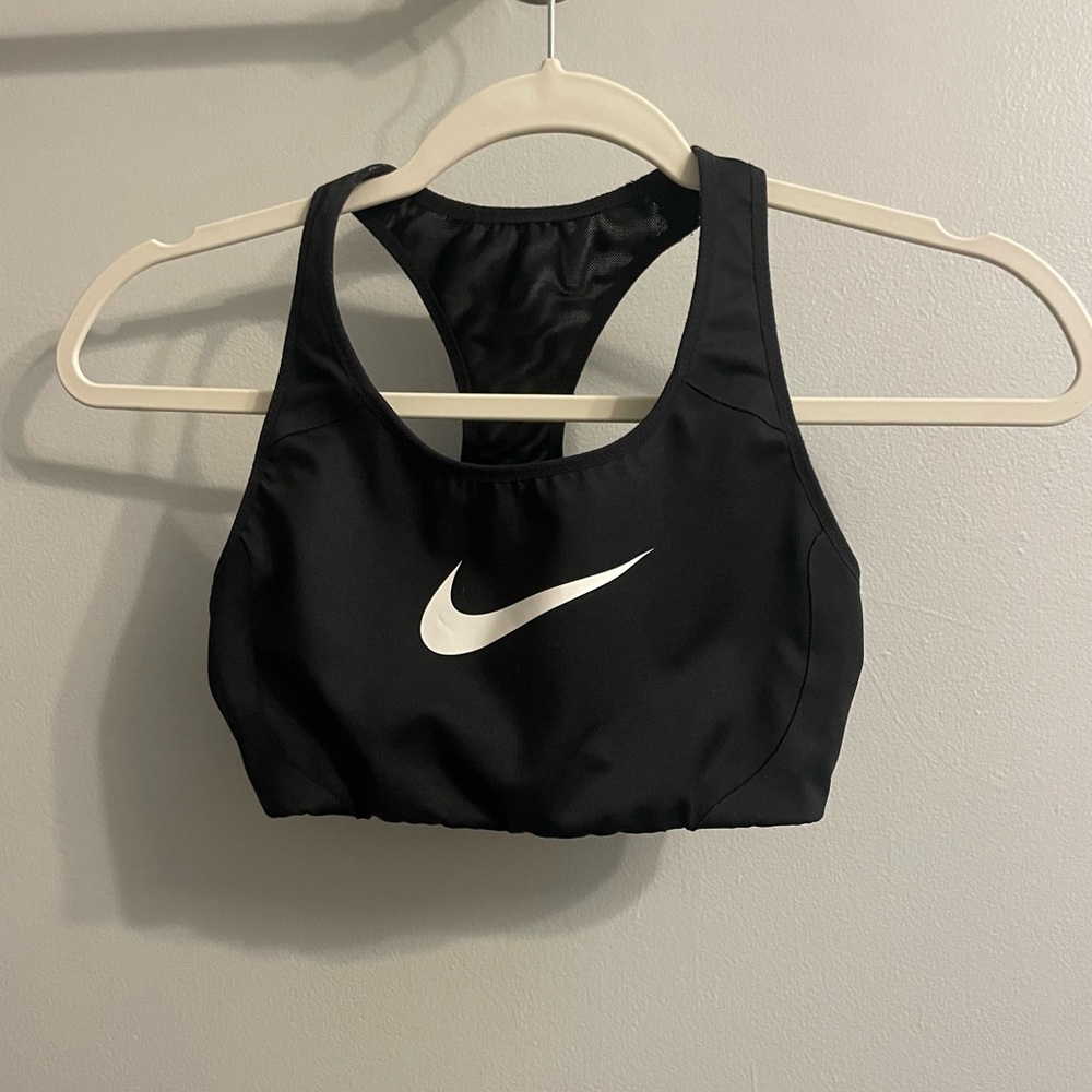 Nike Black Sports Bra with White Swoosh